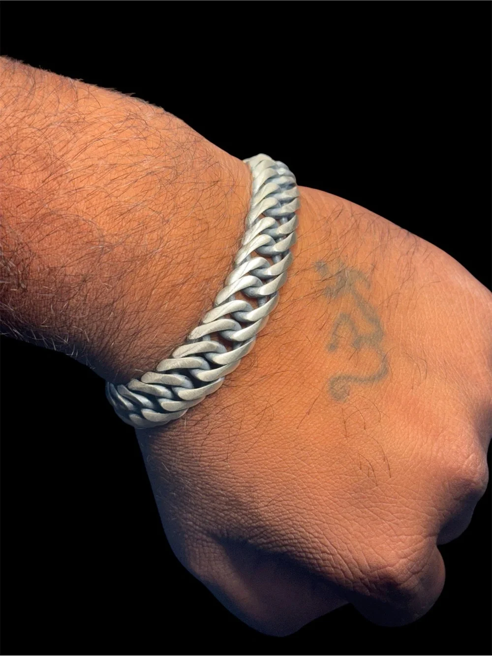 925 Sterling Silver Black Oxidized Bracelet 8.9” Handmade 50.40g
